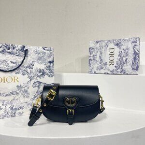 💎✨AUTHENTIC✨💎DIOR BOBBY EAST-WEST BAG Black Box * Calfskin